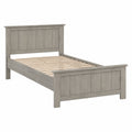 Cama individual de madera gris 200x100 cm