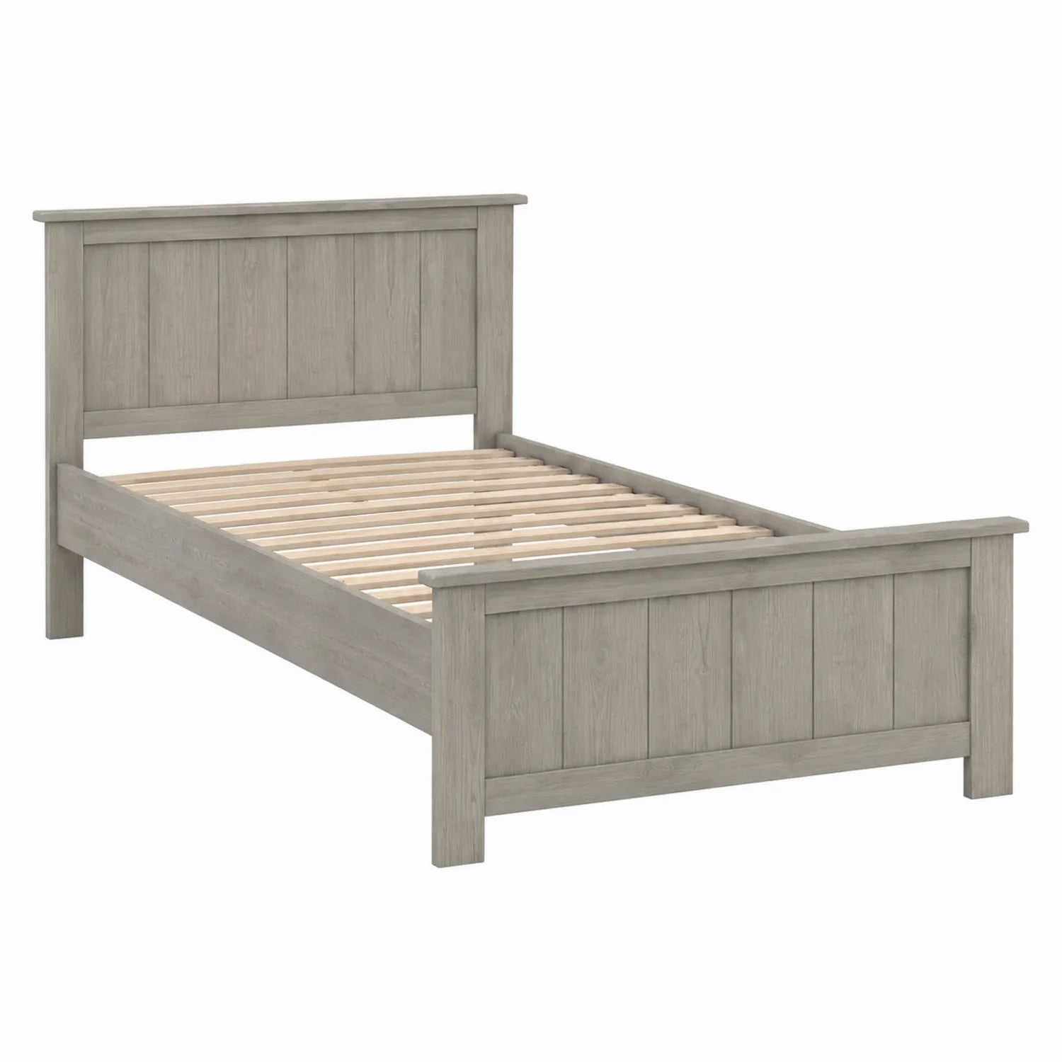 Cama individual de madera gris 200x100 cm