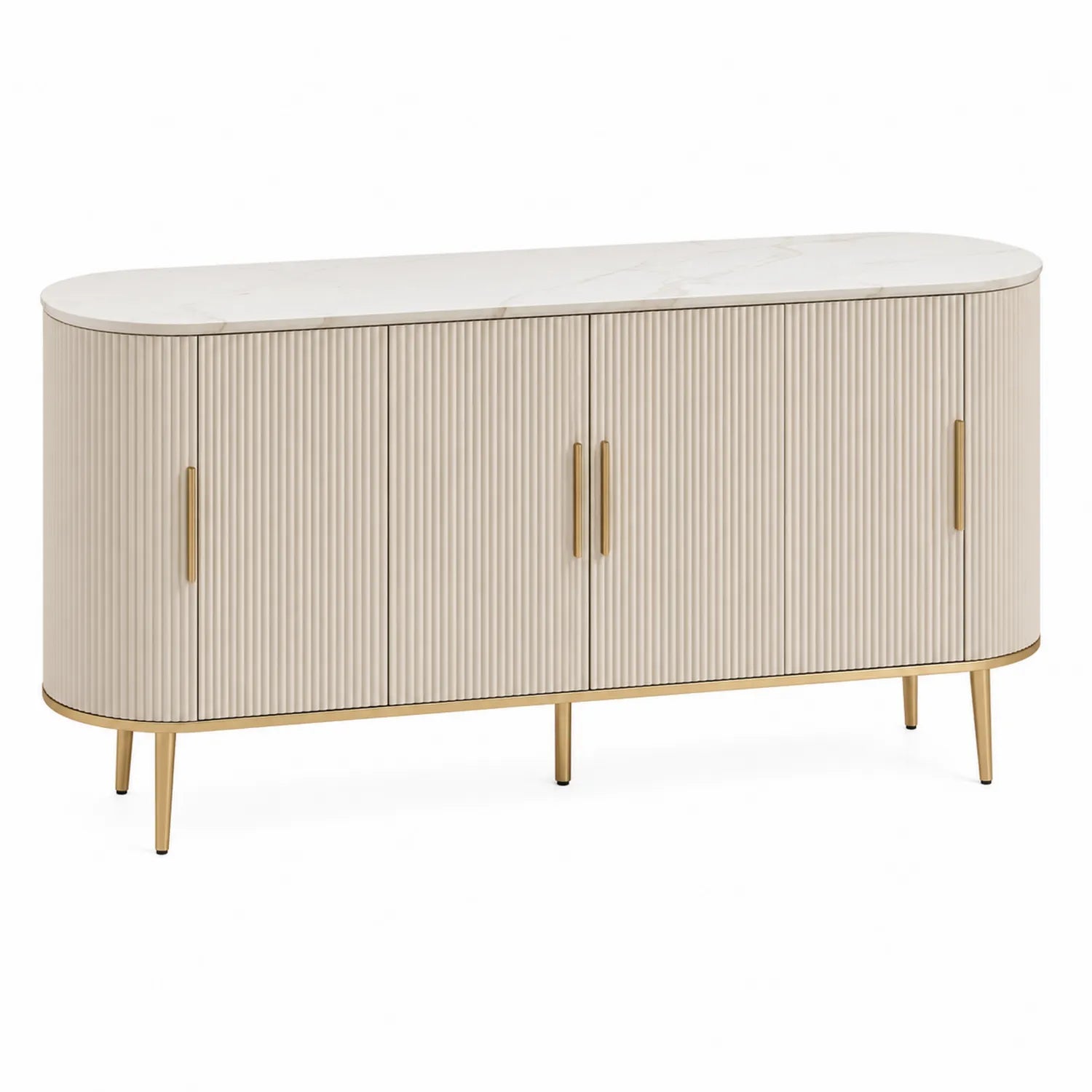 Aparador de madera MDF con encimera de mármol sintético 150 cm