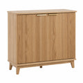 Aparador de Madera de Roble con Puertas Ranuradas