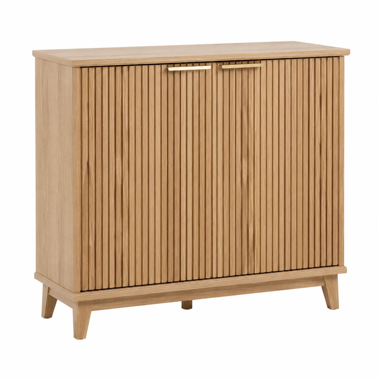 Aparador de Madera de Roble con Puertas Ranuradas