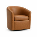Silla Giratoria de Cuero Sintético Marrón 75x65x70 cm