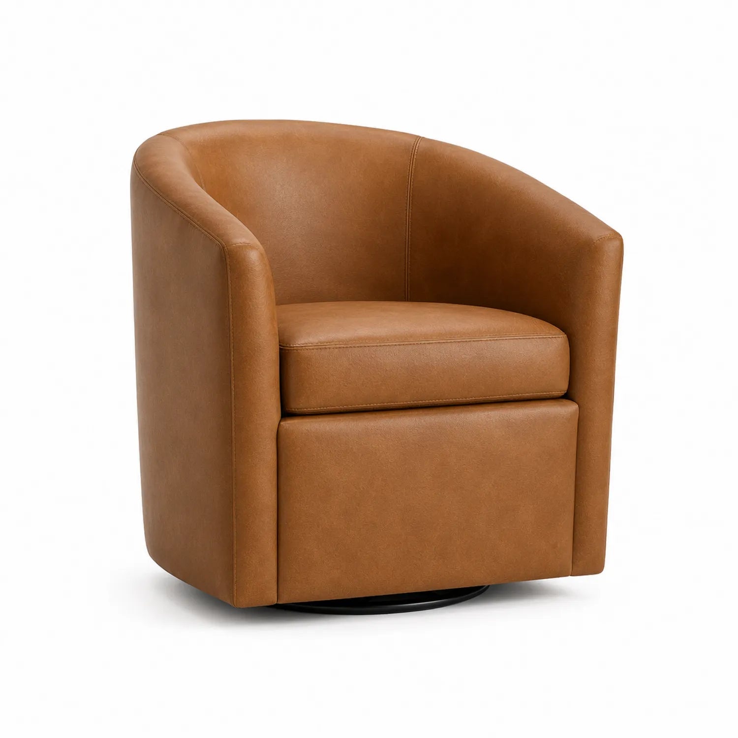 Silla Giratoria de Cuero Sintético Marrón 75x65x70 cm
