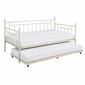Cama nido de metal crema con cama extraíble
