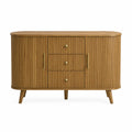 Aparador de madera con tres cajones y dos puertas color Natural 120x40x80 cm